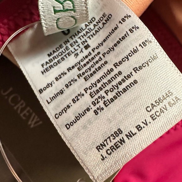 J. CREW Fuchsia Ruched V-neck one-piece - Various Sizes - Style BC116 - NWT - Picture 7 of 8